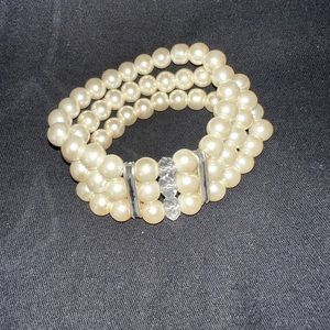Jewelry Simulated Pearl Stretch Bracelet